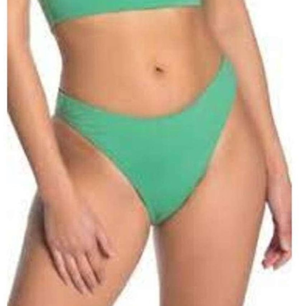 The Bikini Lab Medium High Cut Bikini Bottoms Sea Green NWT